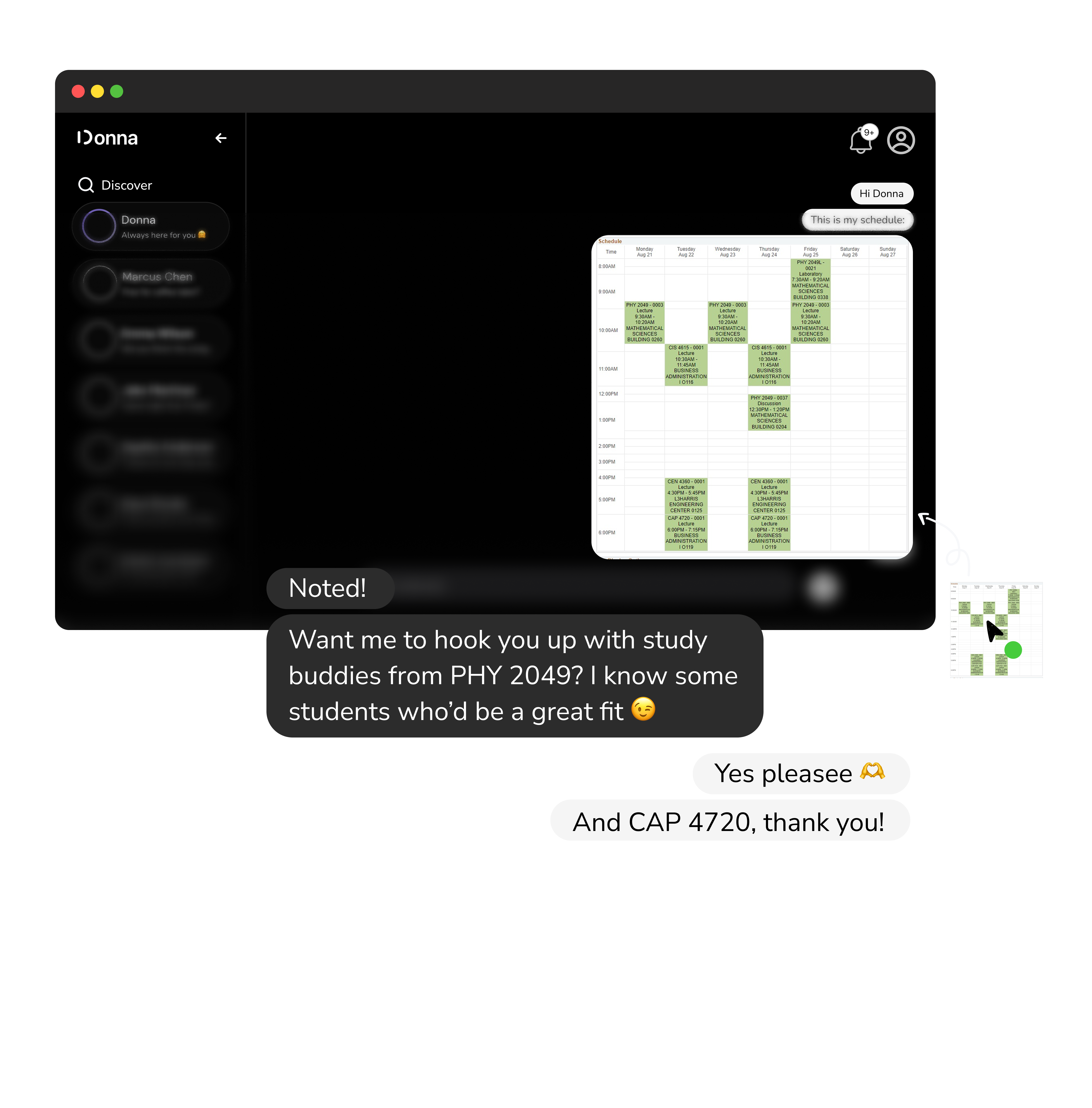 Donna shared spaces feature